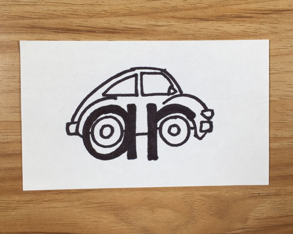 r-controlled ar drawn car embedded mnemonic