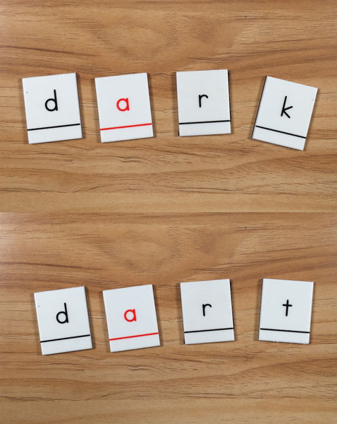 reading ar word chain dark to dart