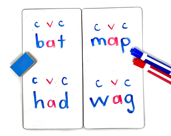 short a cvc labels over words