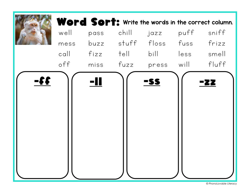 floss spelling word sort