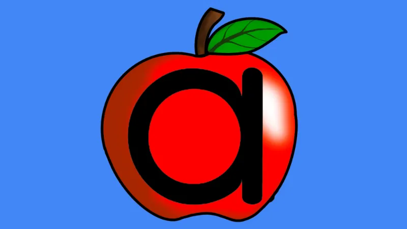 Short a sound embedded letter apple.