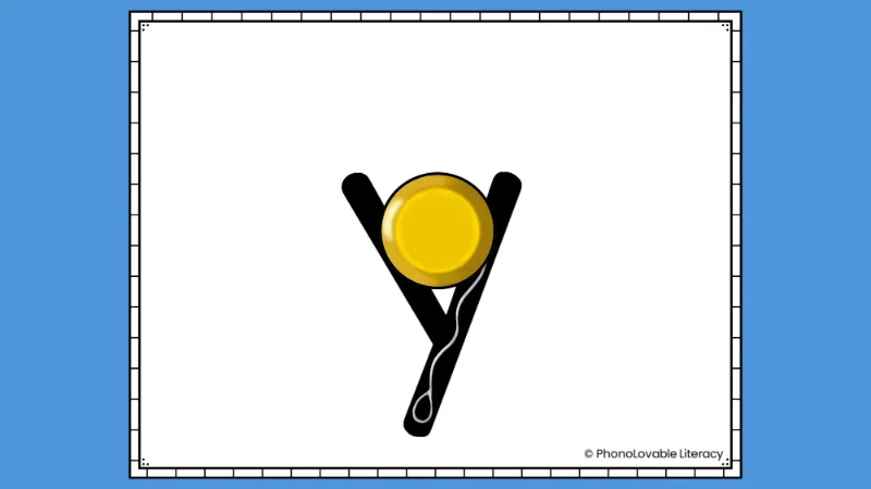 Embedded letter y sound with yo-yo.