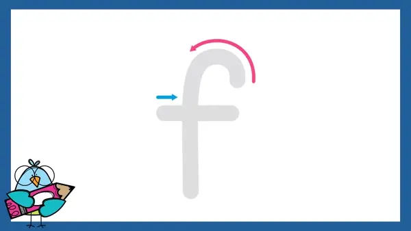 Letter f sound formation animation with lines.