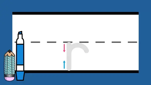Letter l sound formation animation with lines.