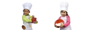 Letter sound x featured image of two kids mixing flour in bowls.