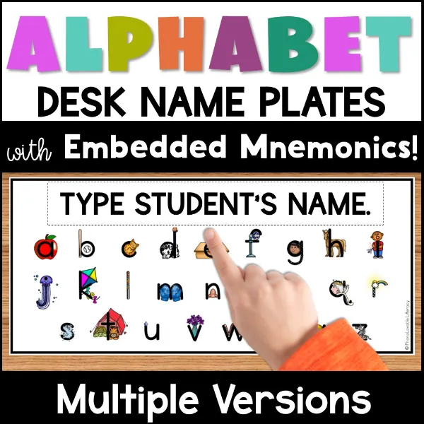Cover of embedded alphabet desk name plate resource.