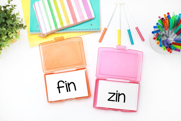 Find the alien word index cards fin and zin.